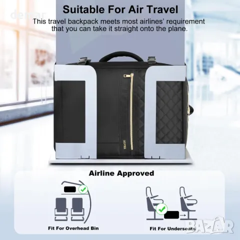 HOMIEE 40 л дамска раница за пътуване, с мокра чанта и чанта за обувки, 17-инчова, снимка 5 - Раници - 48845645