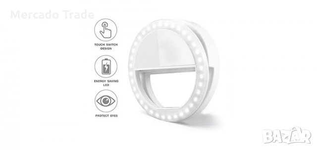 Мини светещ ринг с LED светлини и клипс за захващане, снимка 2 - Селфи стикове, аксесоари - 35819318