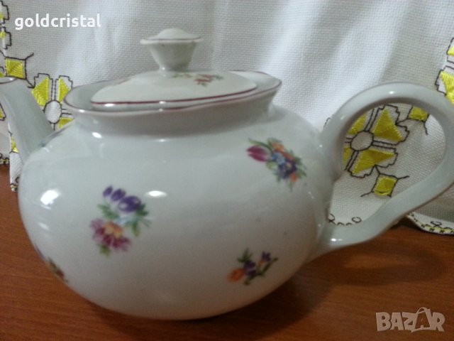 Стар български порцелан сип чайник, снимка 8 - Антикварни и старинни предмети - 41500385