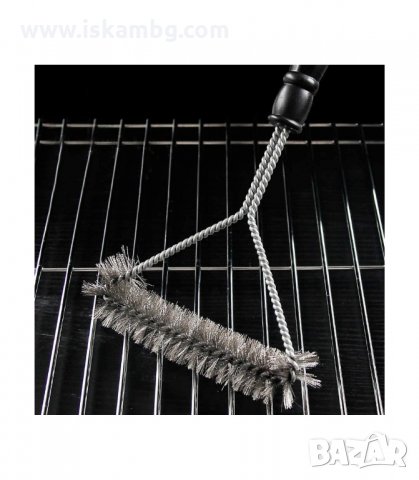 СТОМАНЕНА ЧЕТКА С ДЪЛГА ДРЪЖКА ЗА УДОБНО ПОЧИСТВАНЕ НА СКАРА - код 3049, снимка 2 - Барбекюта - 33897356