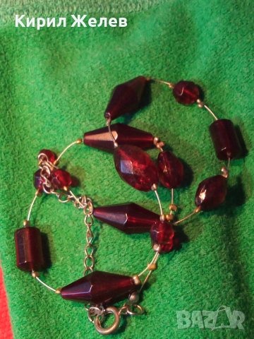 ПРЕКРАСНО ФАСЕТИРАНО КРИСТАЛНО РЕТРО АРТ НУВО СТИЛ ХЕНД МЕЙД КОЛИЕ 45511, снимка 4 - Колиета, медальони, синджири - 41753151