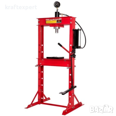 Хидравлична преса с педал 20 тона – манометър, регулируема маса, снимка 4 - Други инструменти - 53745967