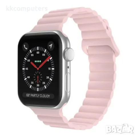 Силиконова каишка bSmart Ocean с магнитно закопчаване, за часовник Apple iWatch 42/44/45/46/49mm, Бл
