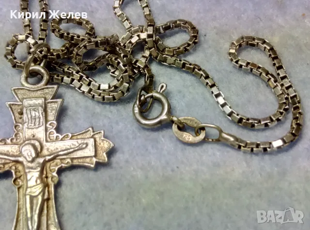 СПАСИ и СОХРАНИ ПРАВОСЛАВЕН СРЕБЪРЕН КРЪСТ РАЗПЯТИЕ с ФИНА СРЕБЪРНА ВЕРИЖКА СРЕБРО 925 ПРОБА 50121, снимка 9 - Антикварни и старинни предмети - 49913115