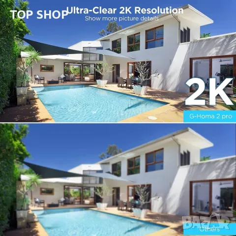 G-Homa Безжична камера за наблюдение, WiFi вътрешна външна камера, 2-посочно аудио, снимка 3 - Камери - 49239246