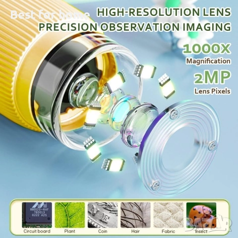 1000x цифров микроскопи за деца, 2-инчов екран  и копче за регулиране, снимка 4 - Образователни игри - 52774696