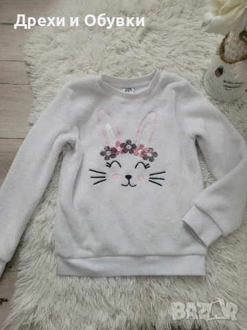 Детски дънки с пайети и блузка със зайче , снимка 11 - Детски панталони и дънки - 47633796