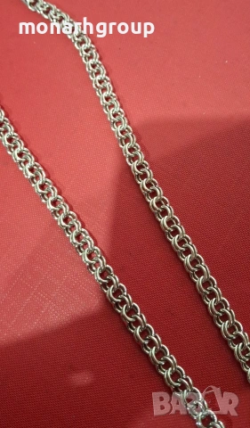 Сребърен ланец, снимка 2 - Колиета, медальони, синджири - 37944661