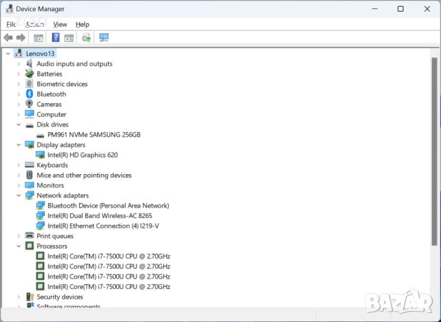Мощен лаптоп Lenovo ThinkPad 13 Gen2 13.3"(Full HD 1920x1080) - i7-7500U/RAM 16GB/SSD NVMe256GB, снимка 8 - Лаптопи за работа - 41246347
