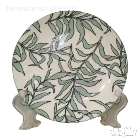 Порцеланова чиния с пластмасова поставка 19см, Листа 2, снимка 5 - Чинии - 51392421