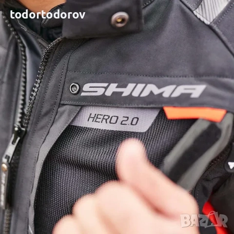 Мъжко трислойно ендуро мото яке за мотоциклет SHIMA HERO 2.0 Black , снимка 8 - Аксесоари и консумативи - 53168901