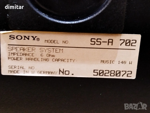 Тонколони SONY SS- A 702 , снимка 7 - Тонколони - 53735363