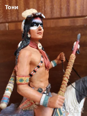 статуетка на индианец, колекционерска, снимка 6 - Статуетки - 50243293