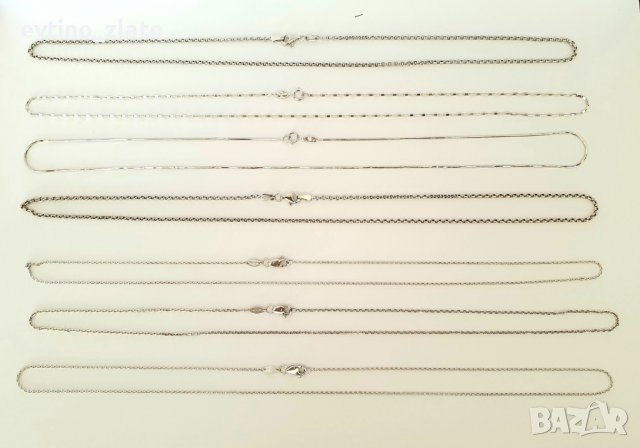 Златни синджири от бяло злато- 14К, снимка 9 - Колиета, медальони, синджири - 42206211