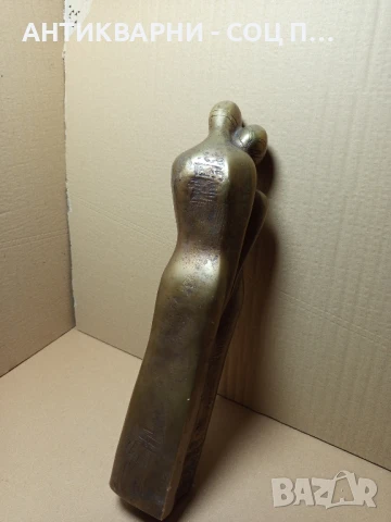 Голяма Стара Бронзова Статуя Скулптура Влюбена Двойка 6кг., снимка 8 - Антикварни и старинни предмети - 50967185