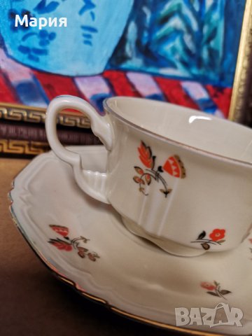 Art Deco Bohemia Czechoslovakia, Gebruder Benedikt чаша за кафе, снимка 4 - Чаши - 40364150