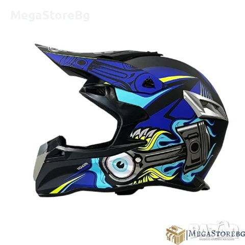 Кросова каска 188 - размер XL - Matt Black/Blue, снимка 5 - Аксесоари и консумативи - 50527277