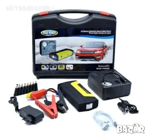 Джъмп стартер за кола/комплект стартерно устройство и компресор, снимка 1