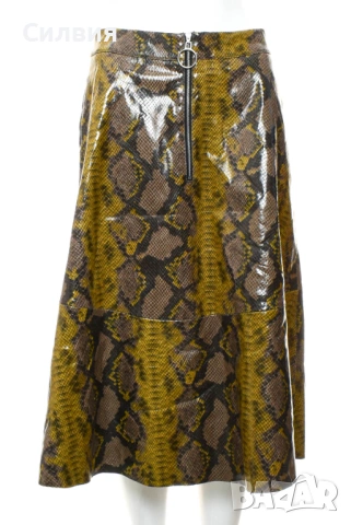 Нова дълга змийска лъскава кожена пола "Zara" / "Зара", размер 