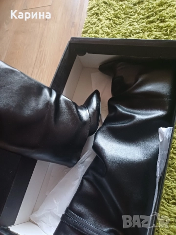 Ботуши Latiara в черен цвят с тока, снимка 5 - Дамски ботуши - 52463952