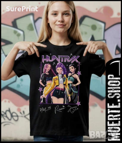 Детска тениска с щампа HUNTRIX KPOP SIGNATURES