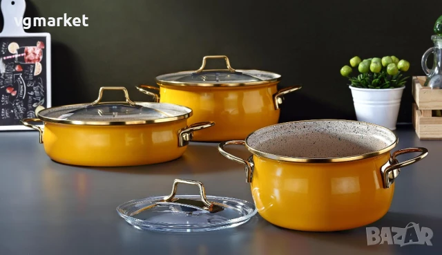 Комплект тенджери Bonera Vintage 8 части, снимка 2 - Съдове за готвене - 51125322