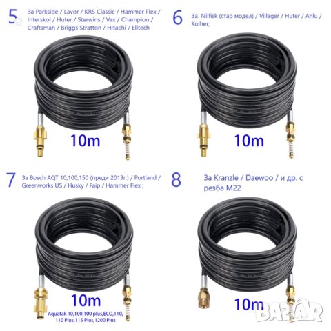 Маркуч за отпушване и почистване на канализация за всички водоструйки 10м., снимка 9 - Други инструменти - 40306715