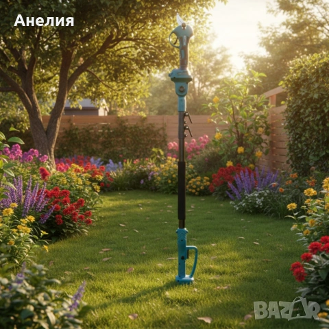 Комплект 3 в 1 от акумулаторна лозарска ножица, акумулаторен мини верижен трион и телескопичен прът, снимка 5 - Други стоки за дома - 53337524