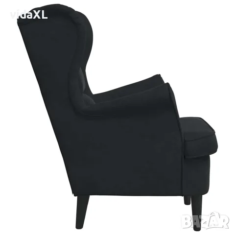 vidaXL Фотьойл, черен, кадифе, снимка 5 - Дивани и мека мебел - 56146808
