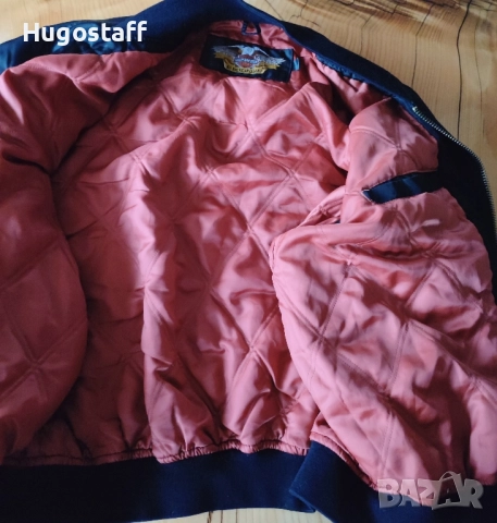 Винтидж оригинално черно бомбър яке на Harley-Davidson Owners Group (HOG)Хл, снимка 11 - Якета - 52315224