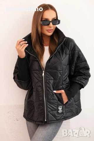 Дамско ватирано яке с къса кройка и изправена яка, 7цвята , снимка 5 - Якета - 53386215