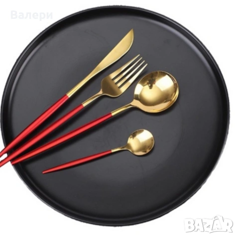 Комплект прибори за хранене от 24 части с луксозен дизайн и магнитна кутия, снимка 6 - Прибори за хранене, готвене и сервиране - 53198442