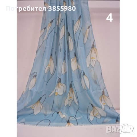 Дамски шал с флорални шарки , снимка 2 - Шалове - 44488893