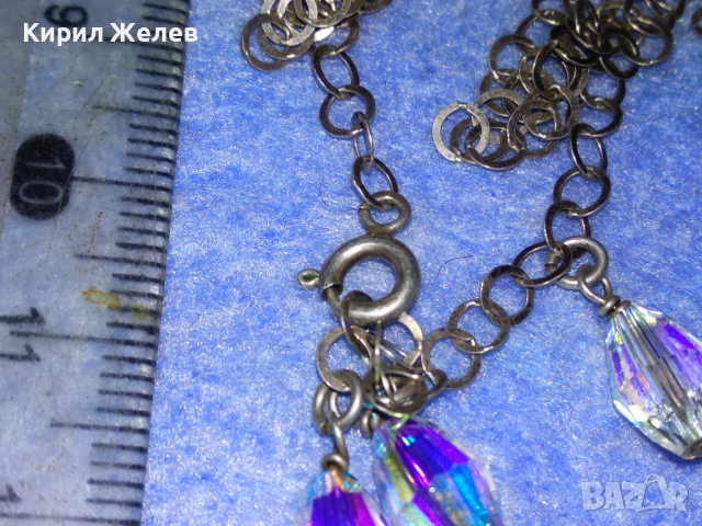 НЕЖНО СРЕБЪРНО КОЛИЕ СРЕБРО 925 с ЮВЕЛИРНО ФАСЕТИРАНИ БЛЕСТЯЩИ КРИСТАЛИ 42040, снимка 8 - Колиета, медальони, синджири - 44690692