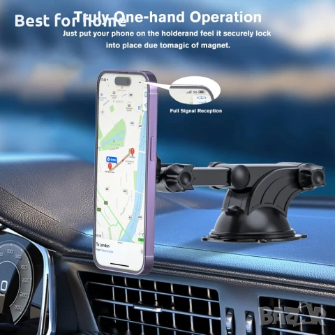 Магнитен държач за телефон в кола, снимка 4 - Друга електроника - 51236788