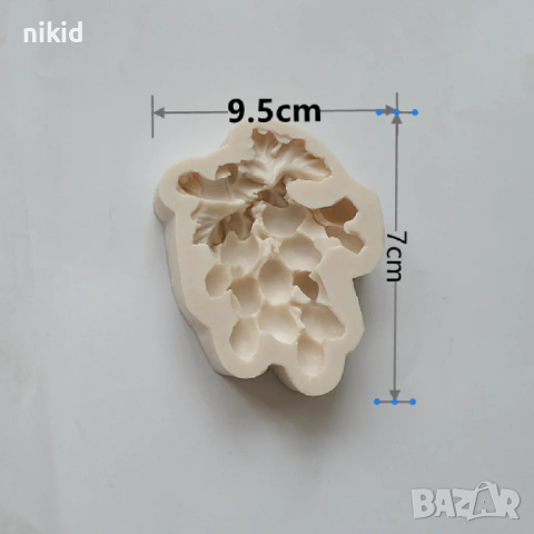 Голяма гроздова чепка грозде силиконов молд форма фондан шоколад гипс декор , снимка 4 - Форми - 44831349