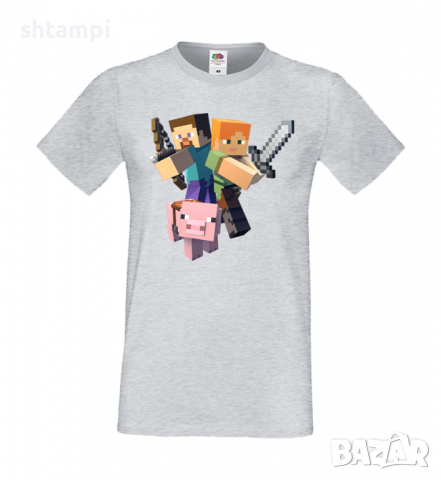 Мъжка тениска майнкрафт Minecraft 2,Minecraft,Игра,Забавление,подарък,Изненада,Рожден Ден., снимка 10 - Тениски - 36495016