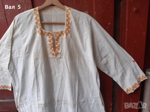 Автентична дълга кенарена риза с бродерия . Носия, снимка 2 - Антикварни и старинни предмети - 49560904