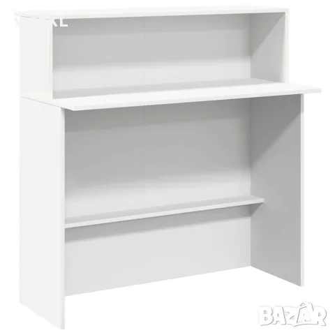 vidaXL Рецепционно бюро, бяло, 100x50x103,5 см, инженерно дърво