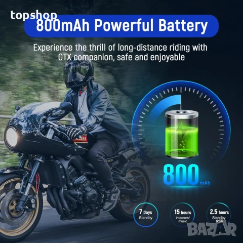 LEXIN GTX 2 броя Bluetooth интеркоми до 10 мотоциклетисти,  Шумопотискане, IP67..., снимка 6 - Аксесоари и консумативи - 50452932
