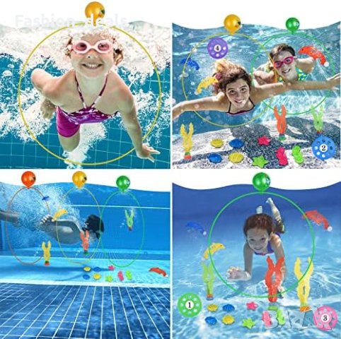 Нов комлект от 23 броя Играчки за басейн гмуркане Деца Море Подарък, снимка 2 - Водни спортове - 41928331