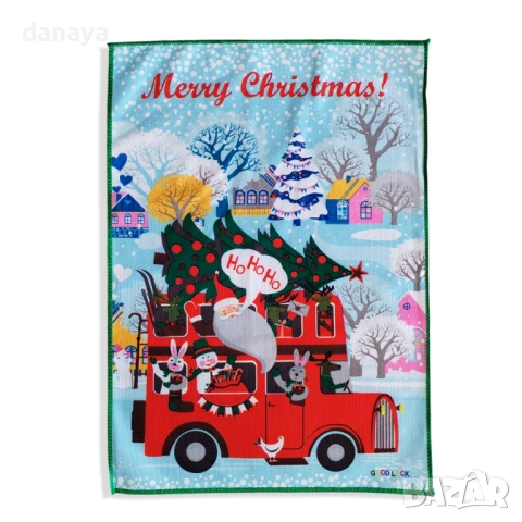 6117 Кухненска коледна кърпа за ръце, 58x40 см, снимка 7 - Хавлиени кърпи - 51758380