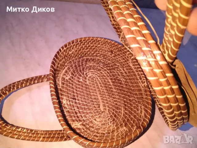 Кръгла дамска чанта от ратан нова Бразилия маркова фи 20см, снимка 6 - Чанти - 49589588