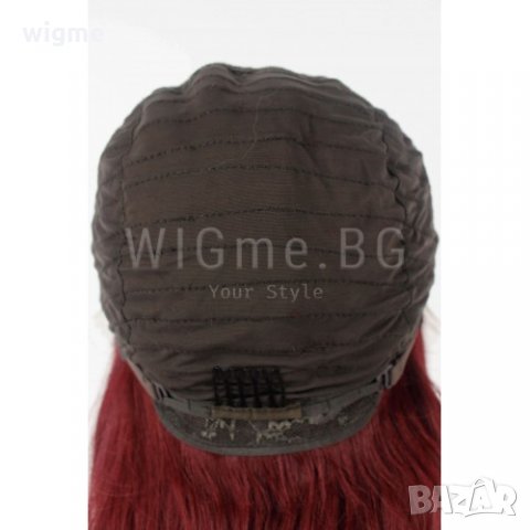 Дълга червена чуплива лейс фронт перука Лорета, снимка 3 - Аксесоари за коса - 35784769