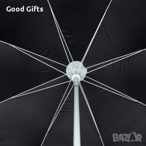 Ветроустойчив плажен чадър 1.80м, Сив, снимка 3 - Други - 41360118