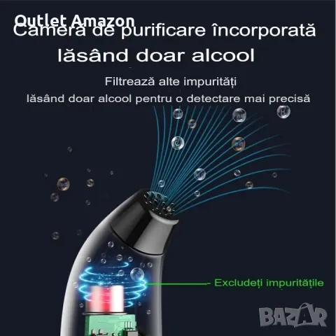 Тестер за алкохол RUTH CONNECTION, Чрез дъх без контакт, USB зареждане, снимка 3 - Аксесоари и консумативи - 49363314