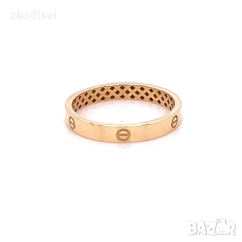 Златен дамски пръстен Cartier 1,08гр. размер:52 14кр. проба:585 модел:43547-6, снимка 2 - Пръстени - 56257228