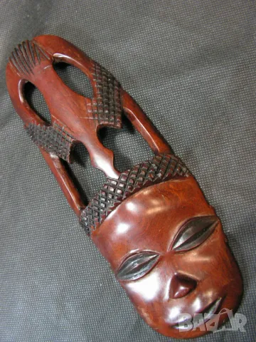 Дърворезба -  африканска женска глава с гривна от абанос  за подарък, снимка 2 - Други ценни предмети - 48201565