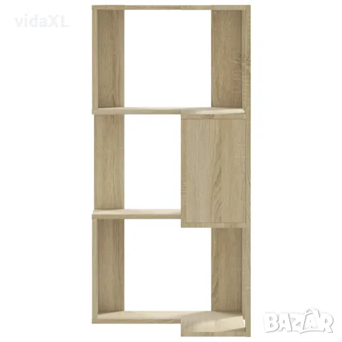 vidaXL Ъглова етажерка 3 нива дъб сонома 50x50x102 см инженерно дърво, снимка 4 - Етажерки - 56148179