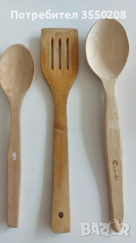 Дървена лъжица, вилица, снимка 1
